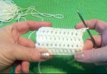 Point de bride en relief avant et arrière brides en relief au crochet